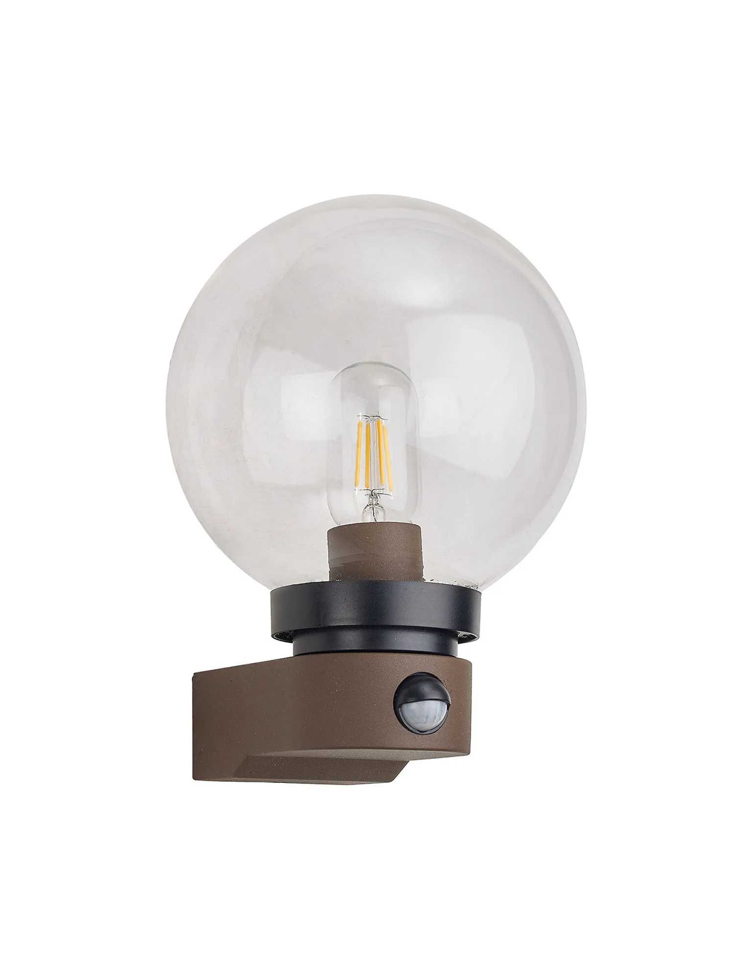 Milo Globe Wall Lamp PIR IP54 Dark Brown D0877  Deco Milo